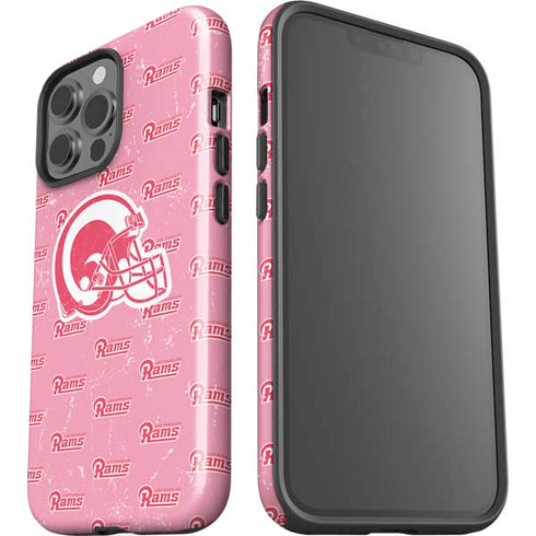 NFL Los Angeles Rams Pink Logo Blast iPhone 14 Pro Max Impact Case