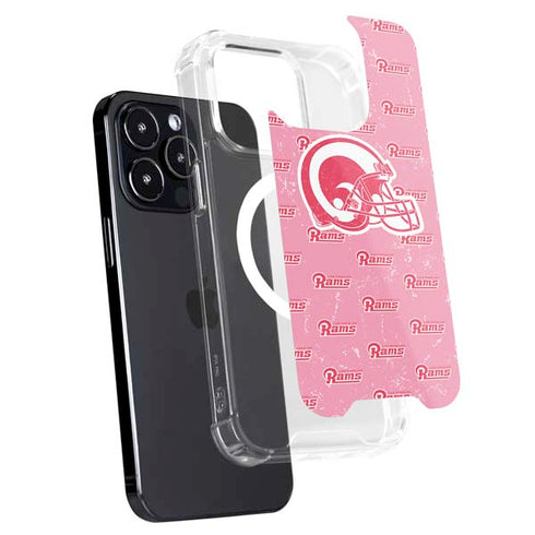 NFL Los Angeles Rams Pink Logo Blast iPhone 14 Pro Max MagSafe Case