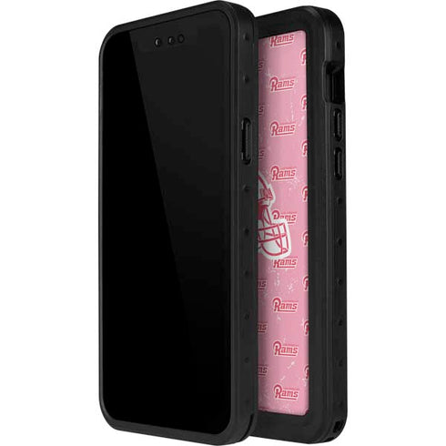 NFL Los Angeles Rams Pink Logo Blast iPhone 14 Pro Waterproof Case