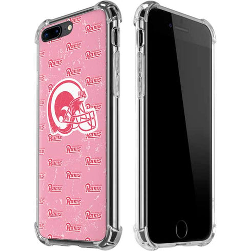 NFL Los Angeles Rams Pink Logo Blast iPhone 7/8 Plus Clear Case