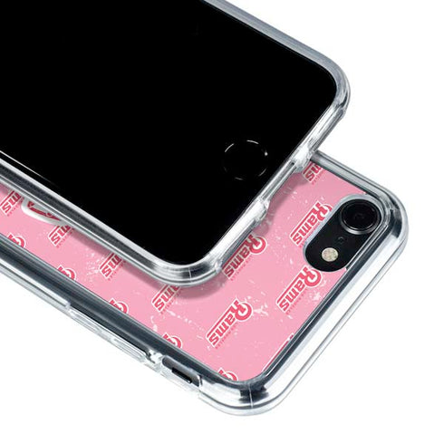 NFL Los Angeles Rams Pink Logo Blast iPhone SE (2nd & 3rd Gen) Clear Case