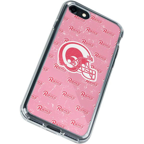 NFL Los Angeles Rams Pink Logo Blast iPhone SE (2nd & 3rd Gen) Clear Case