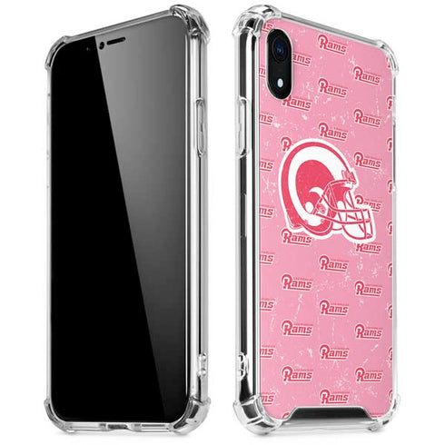 NFL Los Angeles Rams Pink Logo Blast iPhone XR Clear Case