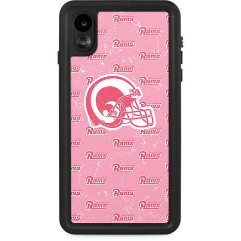 NFL Los Angeles Rams Pink Logo Blast iPhone XR Waterproof Case