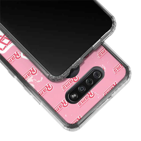 NFL Los Angeles Rams Pink Logo Blast LG K51/Q51 Clear Case