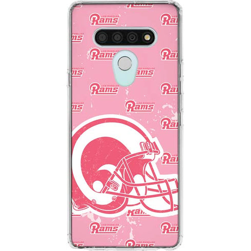 NFL Los Angeles Rams Pink Logo Blast LG Stylo 6 Clear Case