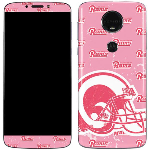 NFL Los Angeles Rams Pink Logo Blast Moto E5 Plus Skin