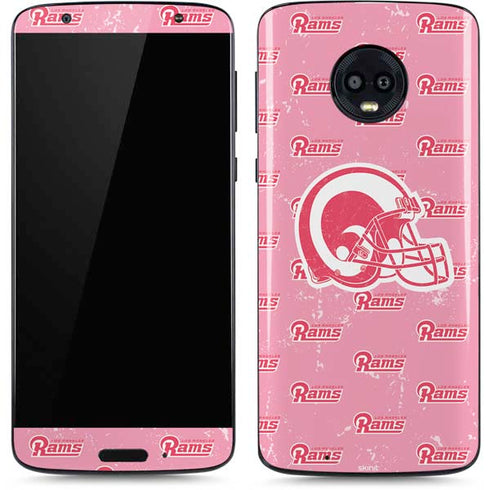 NFL Los Angeles Rams Pink Logo Blast Moto G6 Skin