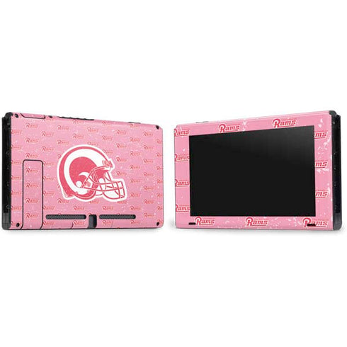 NFL Los Angeles Rams Pink Logo Blast Nintendo Switch Bundle Skin