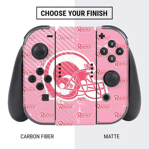 NFL Los Angeles Rams Pink Logo Blast Nintendo Switch Bundle Skin