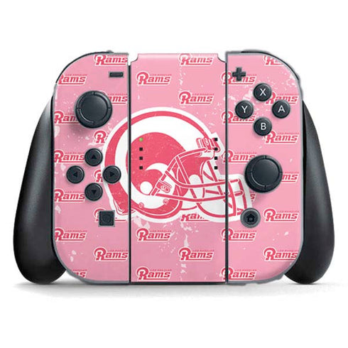 NFL Los Angeles Rams Pink Logo Blast Nintendo Switch (2017-2021) Joy-Con Controller Skin