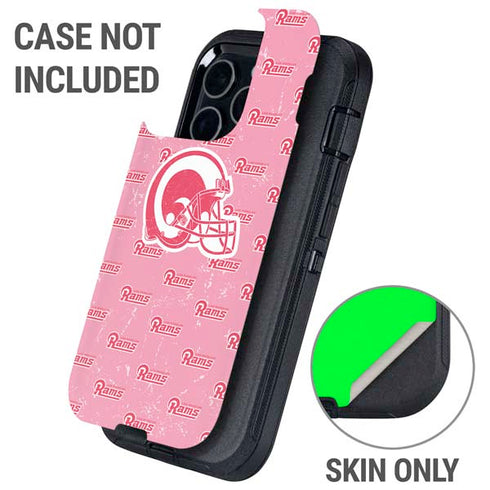NFL Los Angeles Rams Pink Logo Blast Otterbox Defender iPhone Skin