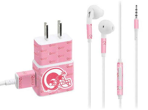 NFL Los Angeles Rams Pink Logo Blast Phone Charger Skin