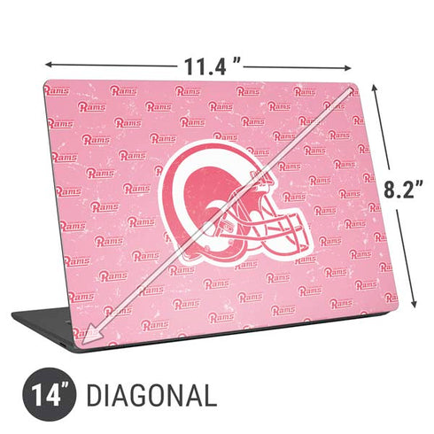 NFL Los Angeles Rams Pink Logo Blast Universal Laptop 14in (11.4 x 8.2in) Skin