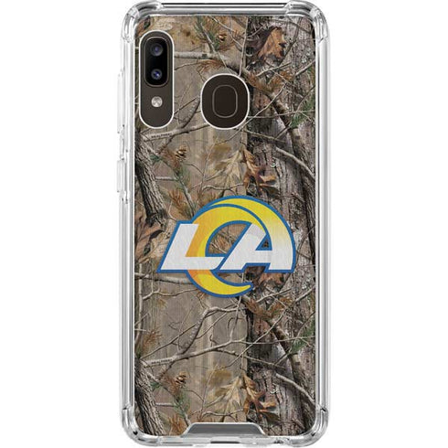 NFL Los Angeles Rams Realtree AP Camo Galaxy A30 Clear Case