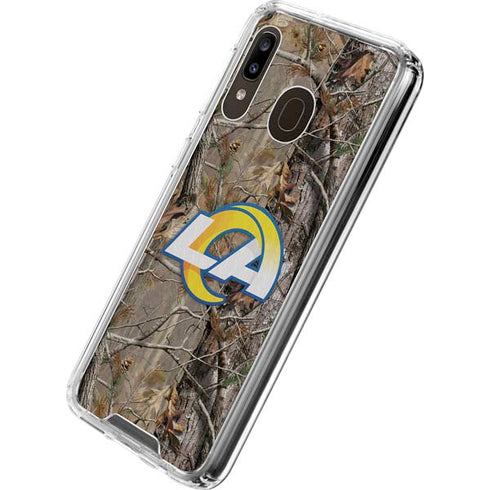 NFL Los Angeles Rams Realtree AP Camo Galaxy A30 Clear Case