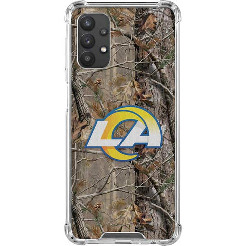 NFL Los Angeles Rams Realtree AP Camo Galaxy A32 5G Clear Case