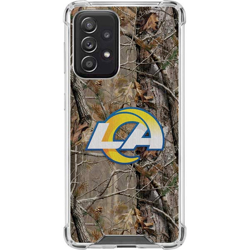 NFL Los Angeles Rams Realtree AP Camo Galaxy A52 5G Clear Case