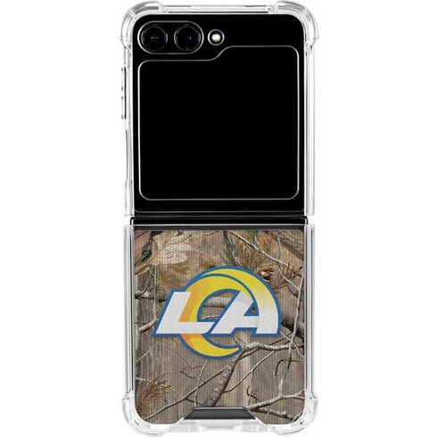 NFL Los Angeles Rams Realtree AP Camo Galaxy Z Flip5 5G Clear Case