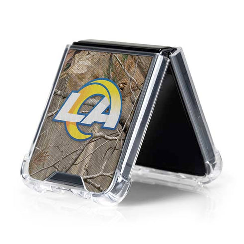 NFL Los Angeles Rams Realtree AP Camo Galaxy Z Flip5 5G Clear Case