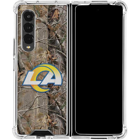 NFL Los Angeles Rams Realtree AP Camo Galaxy Z Fold4 5G Clear Case