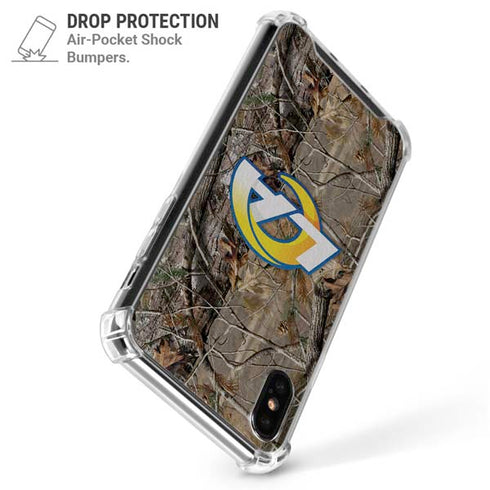 NFL Los Angeles Rams Realtree AP Camo iPhone XS Max Clear Case