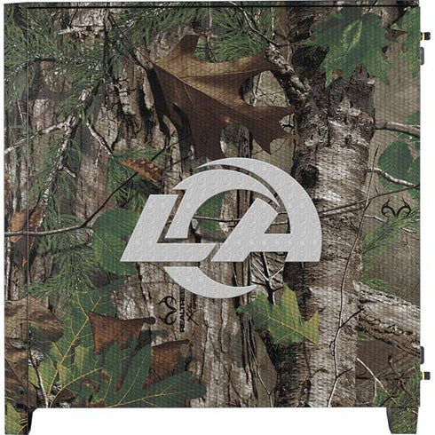 NFL Los Angeles Rams Realtree Xtra Green Camo Corsair 4000D Tempered Glass Mid-Tower ATX Case Skin