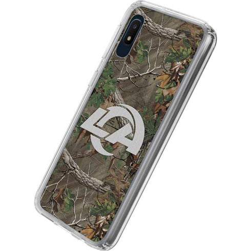 NFL Los Angeles Rams Realtree Xtra Green Camo Galaxy A10e Clear Case