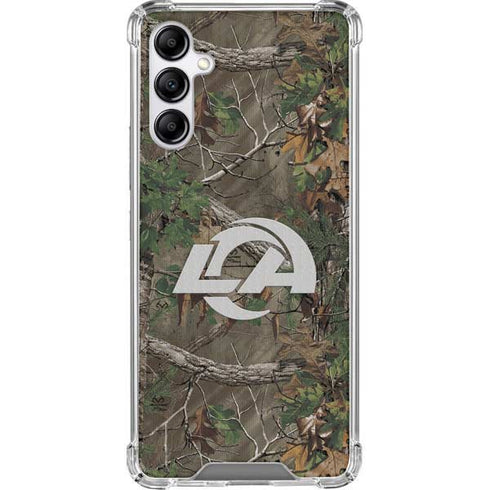 NFL Los Angeles Rams Realtree Xtra Green Camo Galaxy A14 5G Clear Case