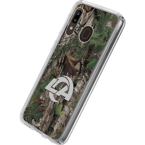 NFL Los Angeles Rams Realtree Xtra Green Camo Galaxy A20 Clear Case