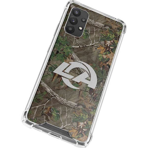 NFL Los Angeles Rams Realtree Xtra Green Camo Galaxy A32 5G Clear Case