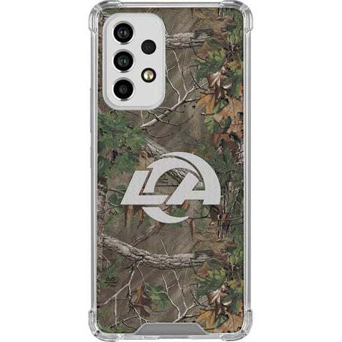NFL Los Angeles Rams Realtree Xtra Green Camo Galaxy A33 5G Clear Case