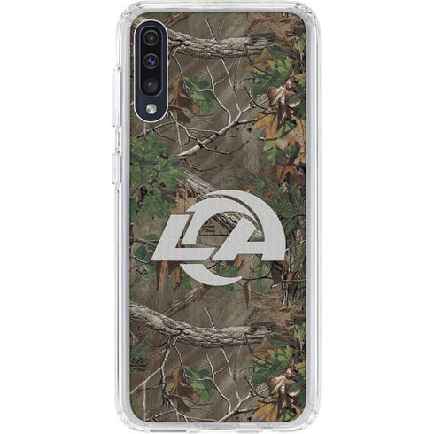 NFL Los Angeles Rams Realtree Xtra Green Camo Galaxy A50 Clear Case