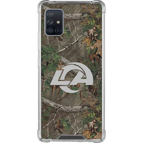 NFL Los Angeles Rams Realtree Xtra Green Camo Galaxy A51 5G Clear Case