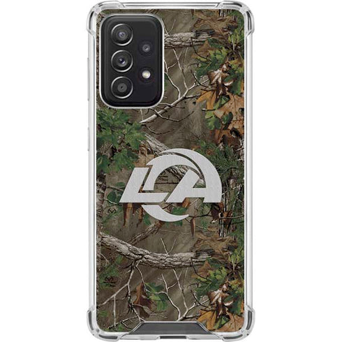 NFL Los Angeles Rams Realtree Xtra Green Camo Galaxy A52 5G Clear Case