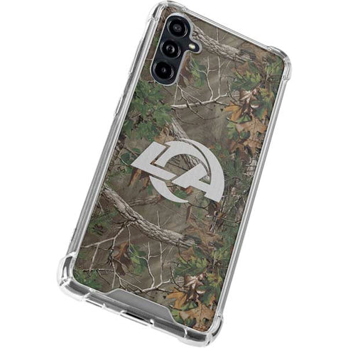 NFL Los Angeles Rams Realtree Xtra Green Camo Galaxy A54 5G Clear Case