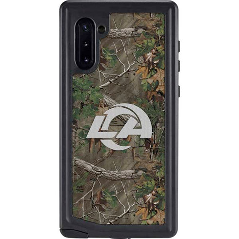 NFL Los Angeles Rams Realtree Xtra Green Camo Galaxy Note 10 Waterproof Case