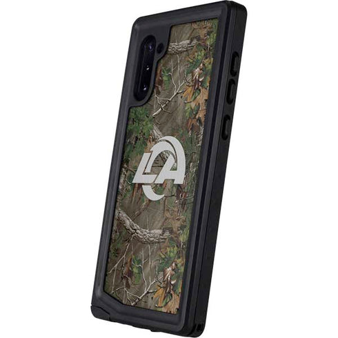 NFL Los Angeles Rams Realtree Xtra Green Camo Galaxy Note 10 Waterproof Case