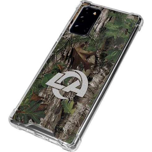 NFL Los Angeles Rams Realtree Xtra Green Camo Galaxy Note20 5G Clear Case