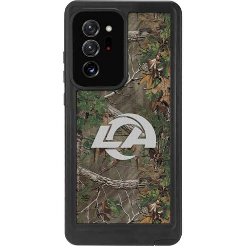 NFL Los Angeles Rams Realtree Xtra Green Camo Galaxy Note20 Ultra 5G Waterproof Case
