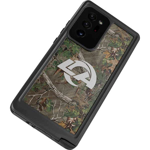 NFL Los Angeles Rams Realtree Xtra Green Camo Galaxy Note20 Ultra 5G Waterproof Case