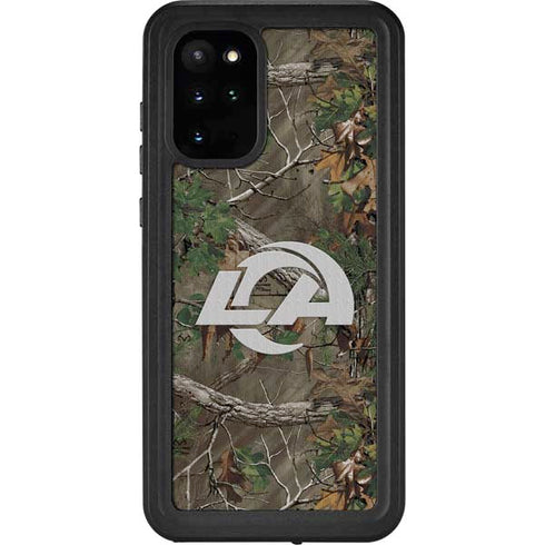NFL Los Angeles Rams Realtree Xtra Green Camo Galaxy S20 Plus Waterproof Case