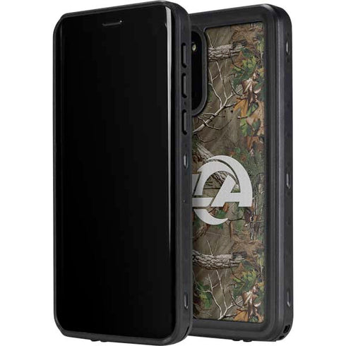 NFL Los Angeles Rams Realtree Xtra Green Camo Galaxy S20 Plus Waterproof Case