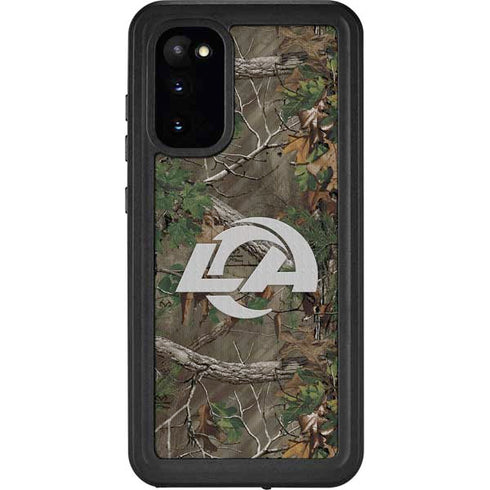 NFL Los Angeles Rams Realtree Xtra Green Camo Galaxy S20 Waterproof Case