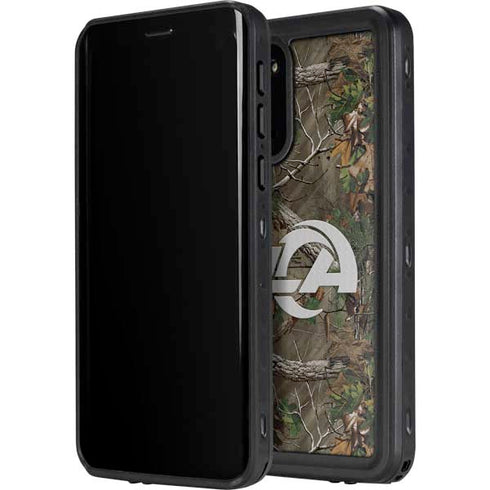 NFL Los Angeles Rams Realtree Xtra Green Camo Galaxy S20 Waterproof Case