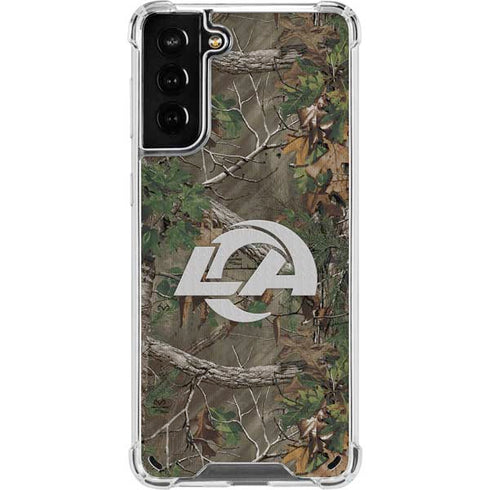 NFL Los Angeles Rams Realtree Xtra Green Camo Galaxy S21 Plus 5G Clear Case