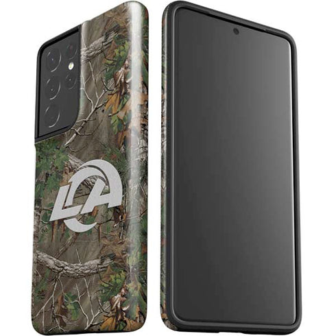NFL Los Angeles Rams Realtree Xtra Green Camo Galaxy S21 Ultra 5G Pro Case