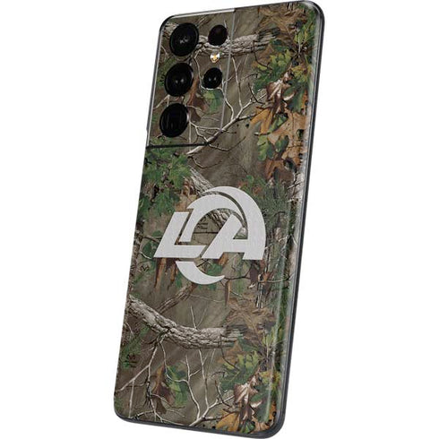 NFL Los Angeles Rams Realtree Xtra Green Camo Galaxy S21 Ultra 5G Skin