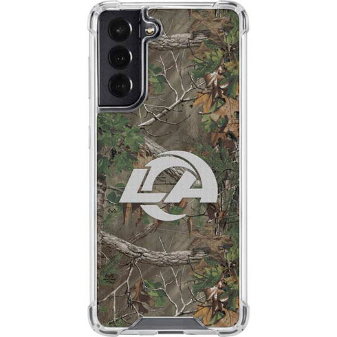 NFL Los Angeles Rams Realtree Xtra Green Camo Galaxy S22 Clear Case