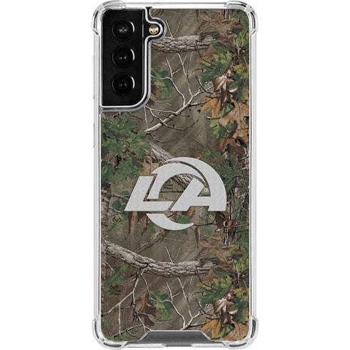 NFL Los Angeles Rams Realtree Xtra Green Camo Galaxy S22 Plus Clear Case